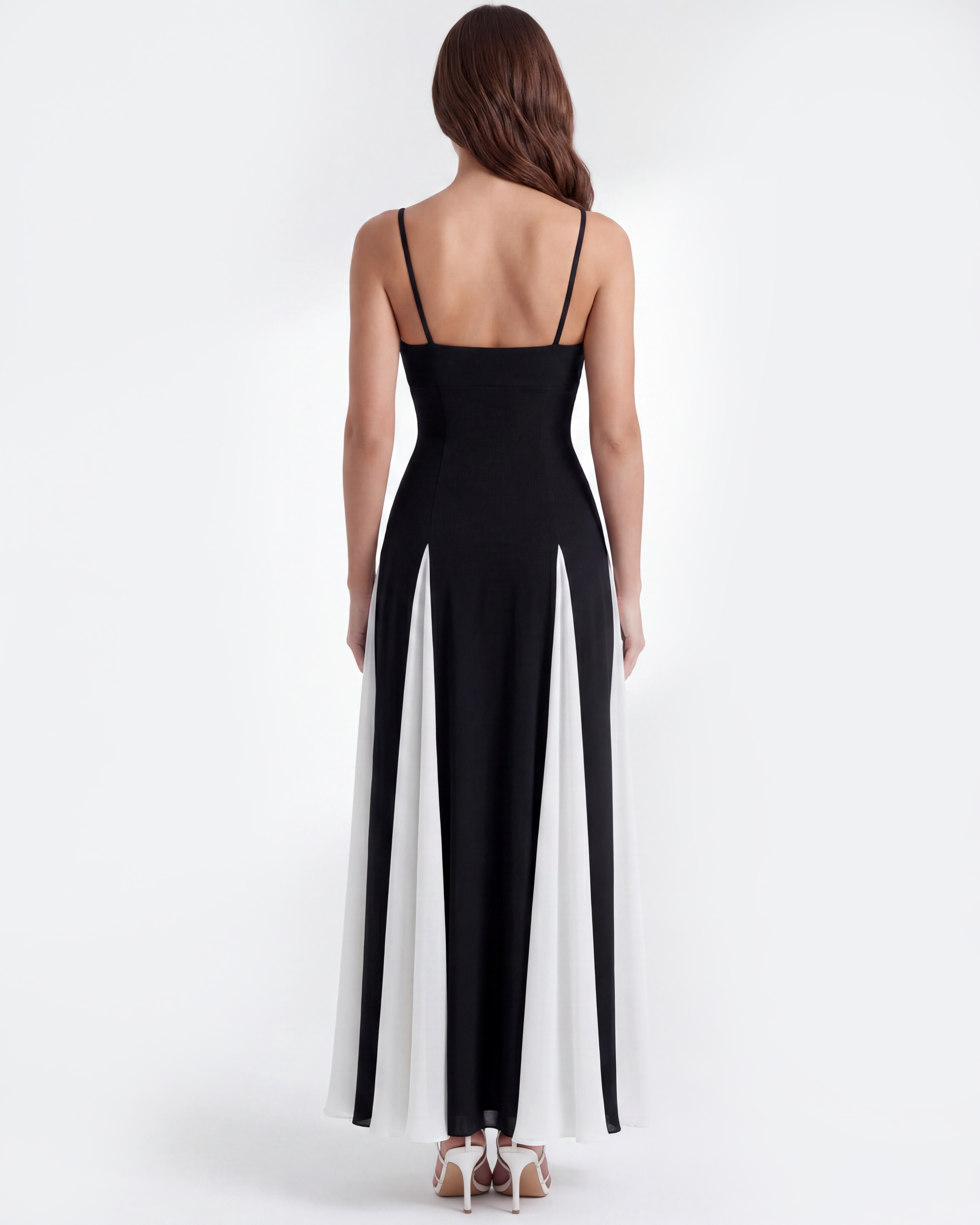 Porto Fino Pleated Maxi Evening Dress - Cream