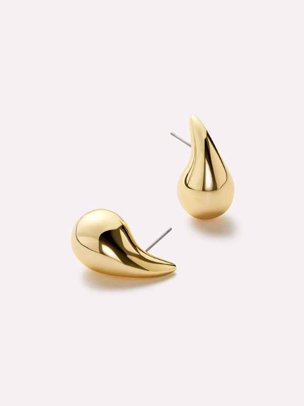Elegant Statement Drop Evening Earrings - Gold