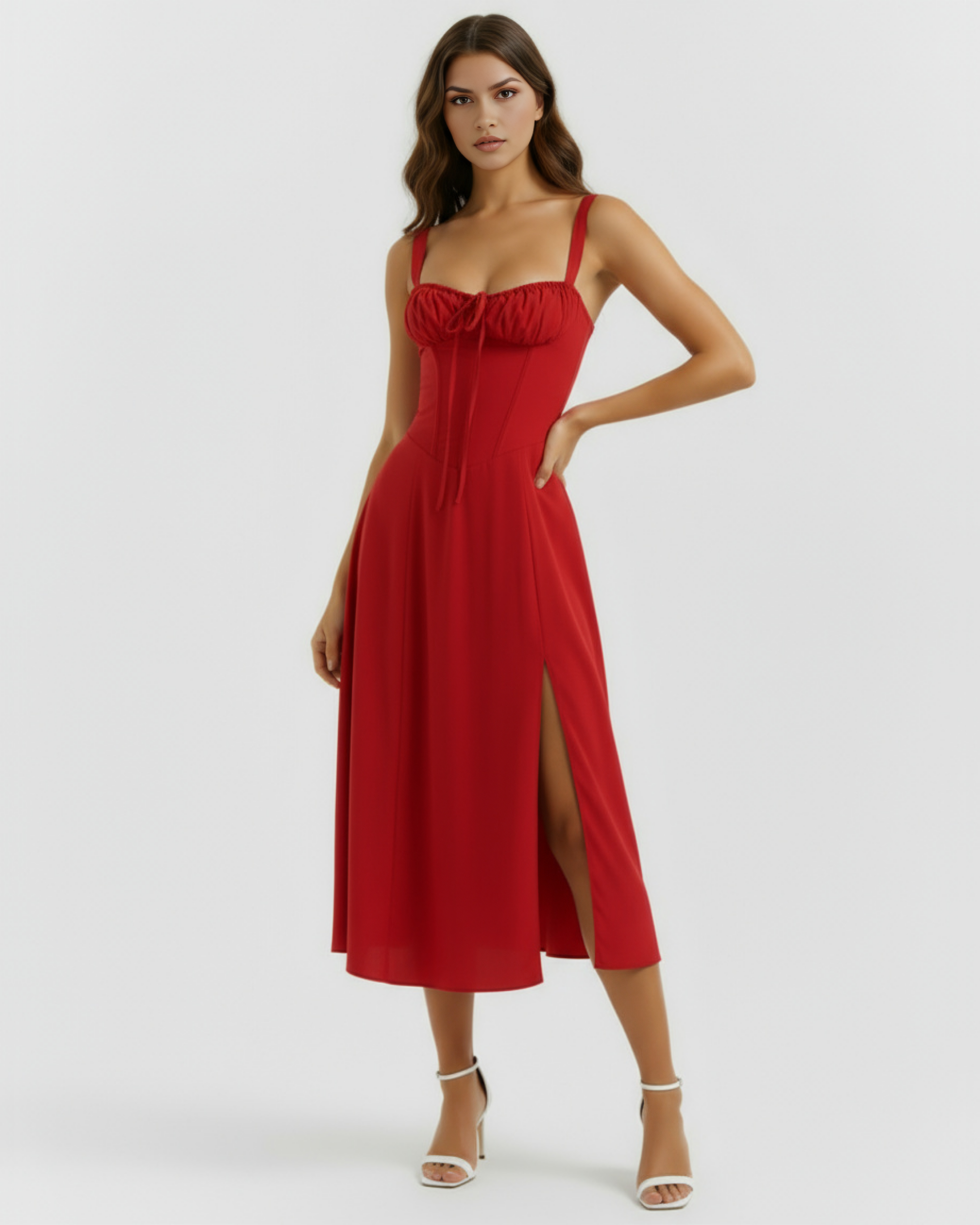 Aurora Corseted Fitted Maxi Summer Dress - Buttercup