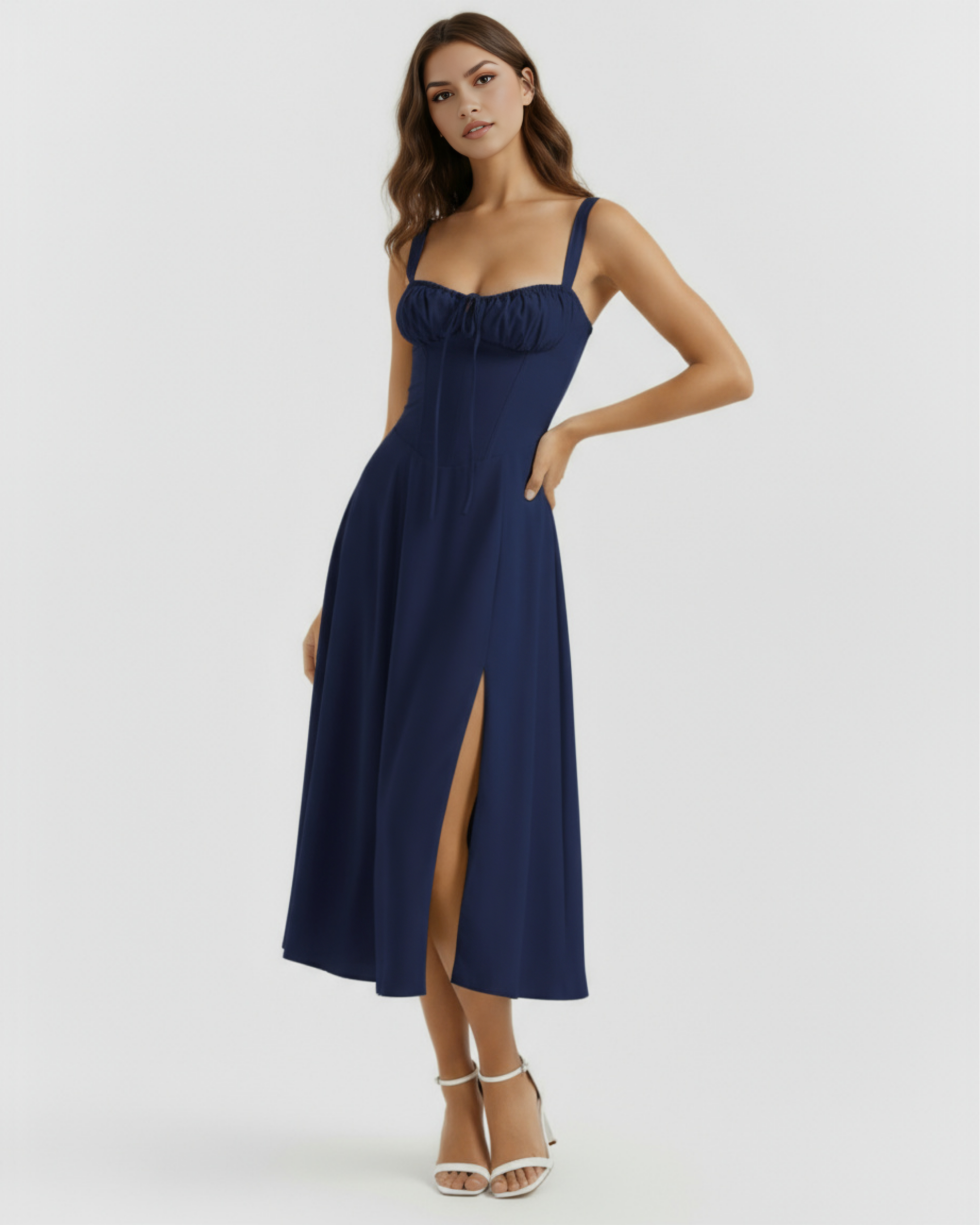Aurora Corseted Floral Maxi Summer Dress - Buttercup