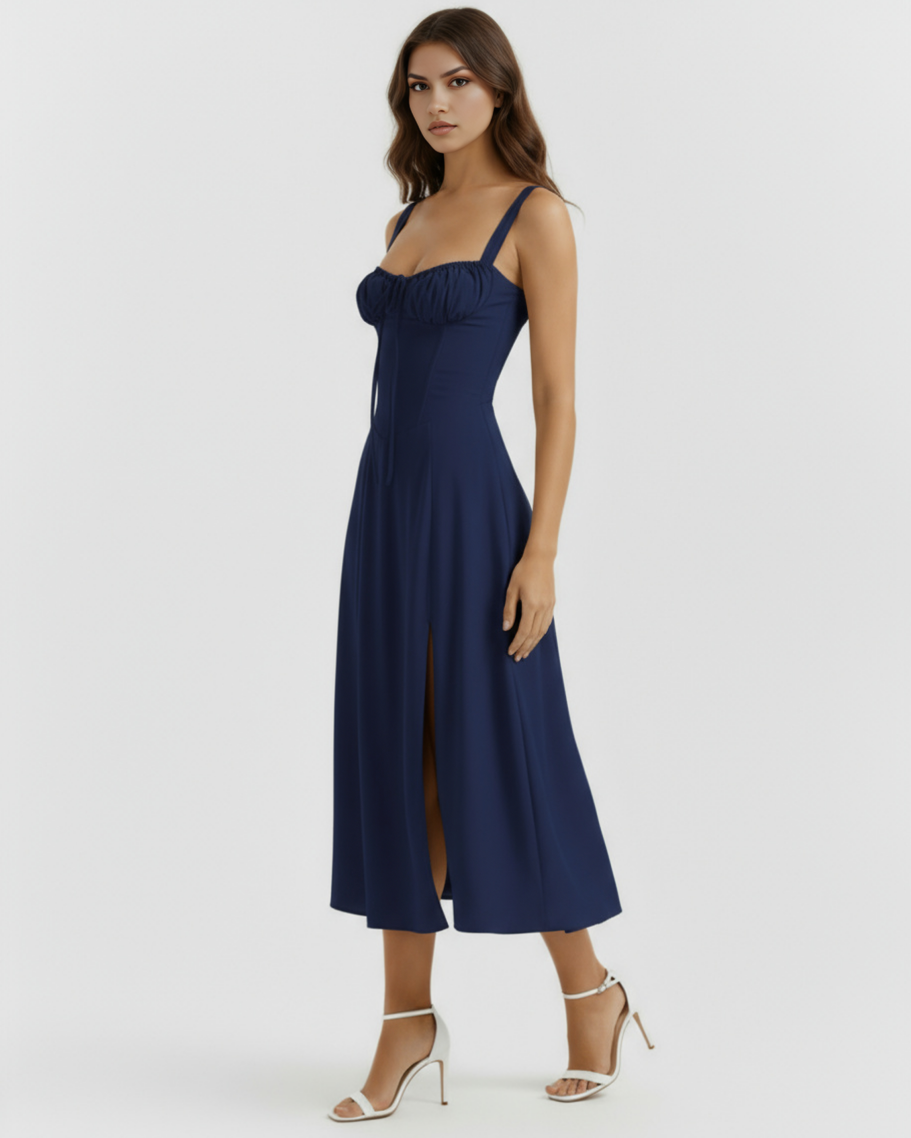 Aurora Corseted Floral Maxi Summer Dress - Buttercup