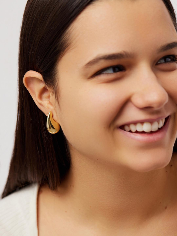 Elegant Statement Drop Evening Earrings - Gold