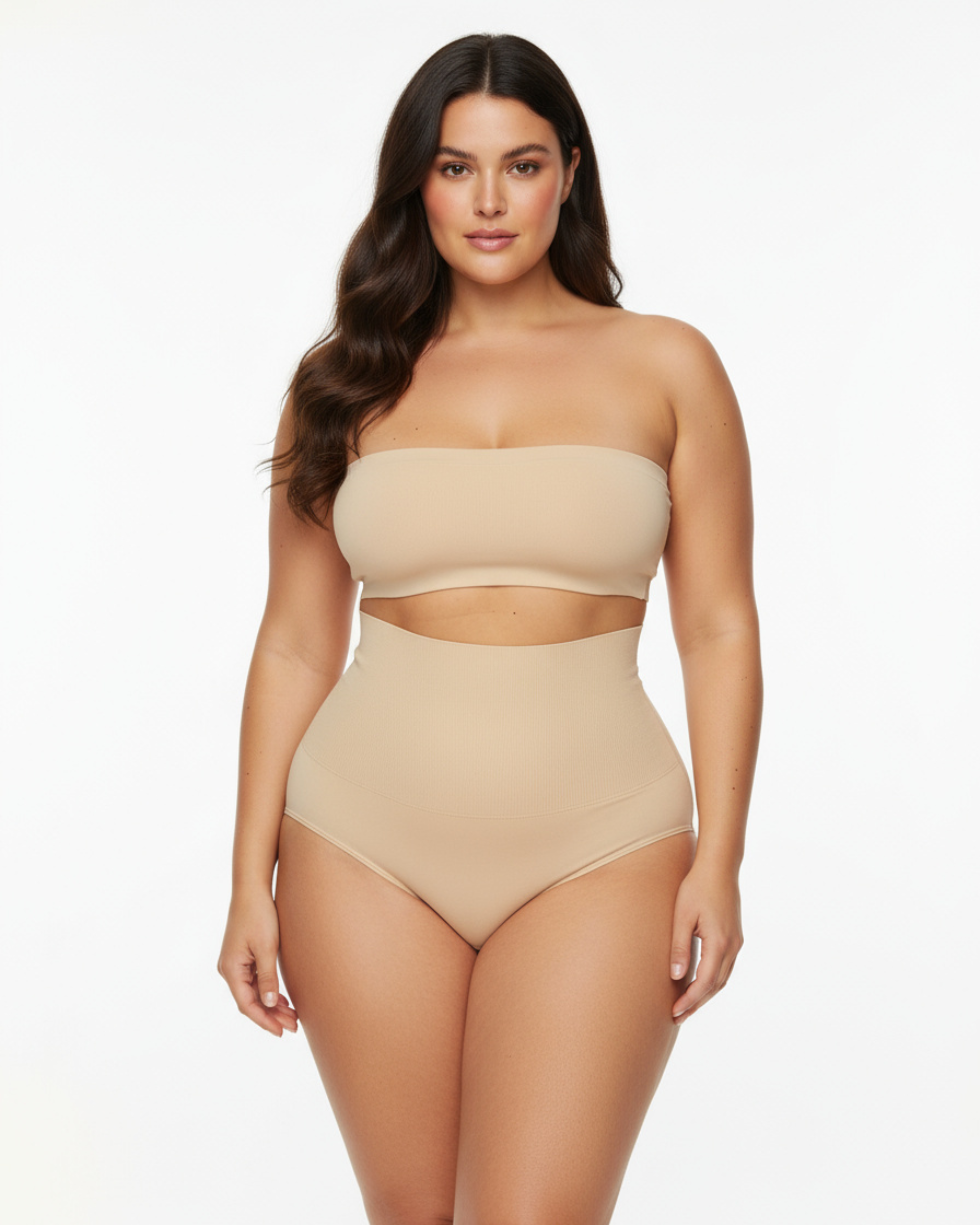 Fitted Seamless Midi Casual Shapewear - Nude