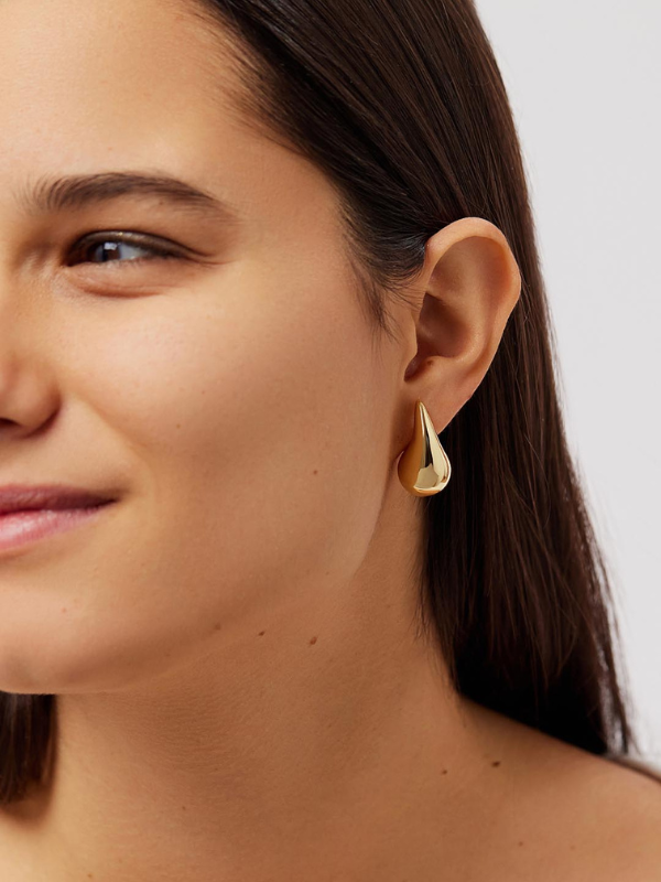 Elegant Statement Drop Evening Earrings - Gold