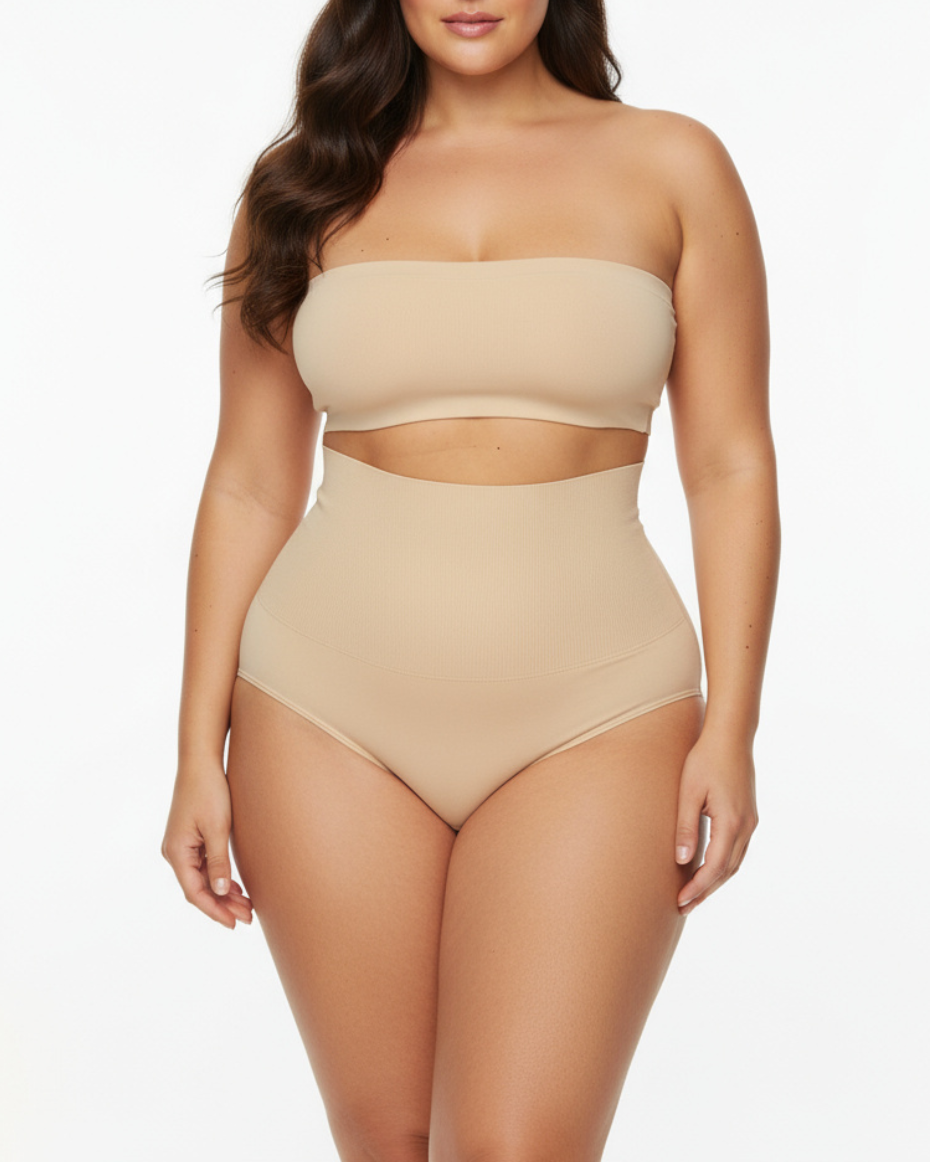 Fitted Seamless Midi Casual Shapewear - Nude